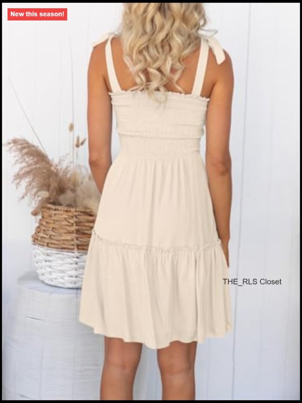Spaghetti Strap Square Neck Ruffle A-Line Swing Mini Dress Sleeveless Rayon - Picture 6 of 7
